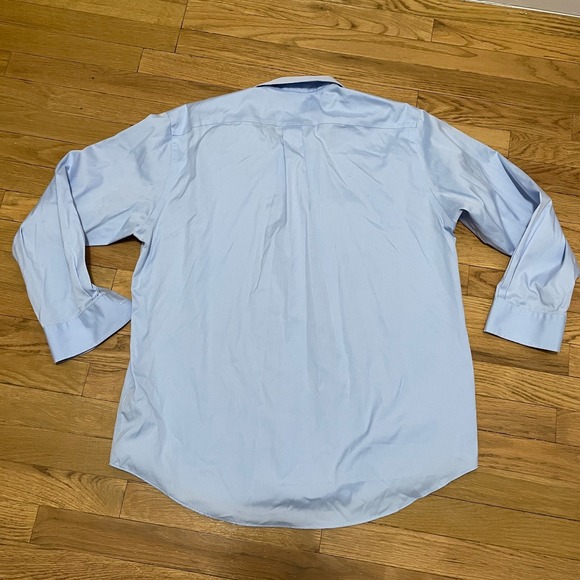 Croft & Barrow Men's Classic Light Blue Pinpoint Non Iron Dress Shirt 17 32/33 - Picture 4 of 4